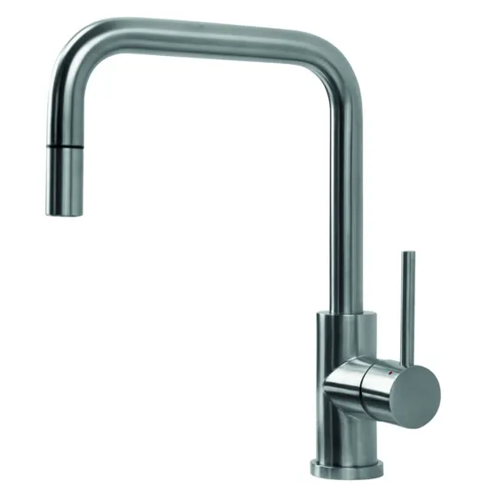 Lanesto Quadrato met uittrekbare perlator, Rvs