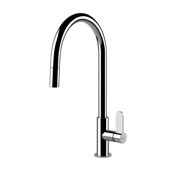 Lanesto Bari rond met uittrekbare perlator, Chroom