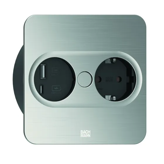Bachmann Twist2 vierkant stopcontact met USB