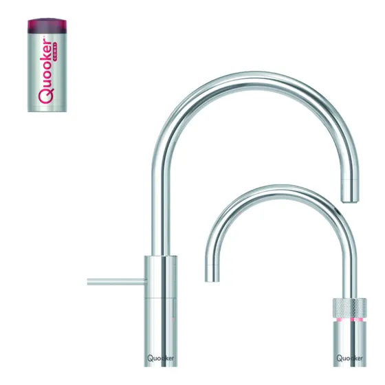 Quooker TWINTAPS Nordic Round + Combi 2.2, Chroom