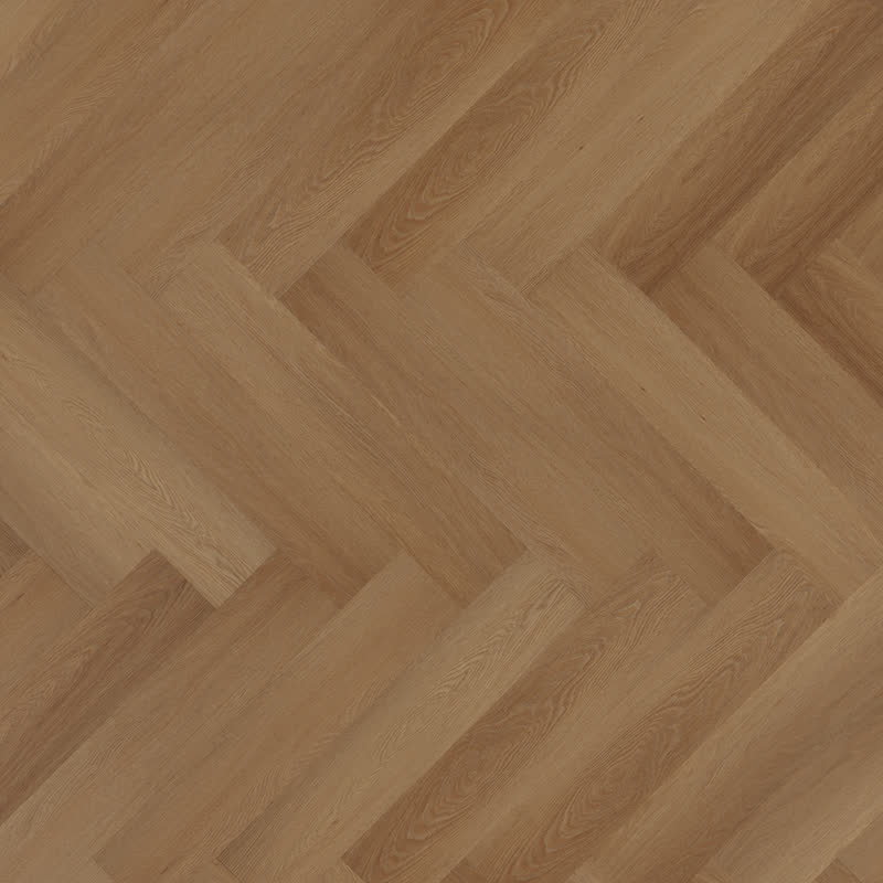 Kleurstaal van Room5 Western Hemlock als visgraat: warme houtkleur, niet te licht en niet te donker