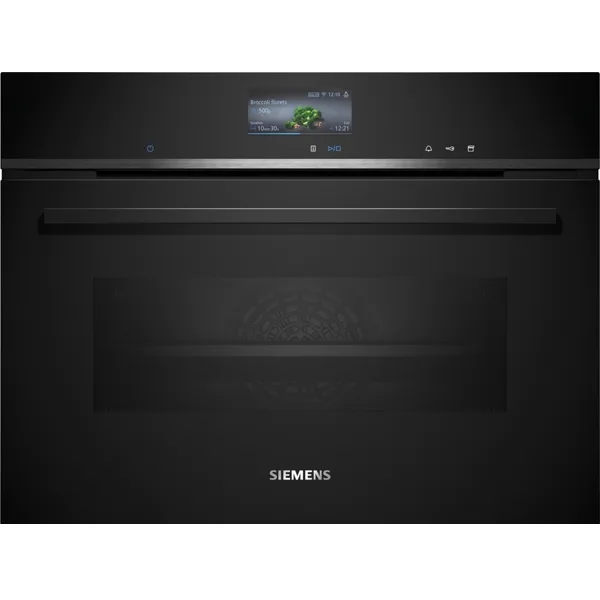 Siemens iQ700 compacte oven 45 cm met volwaardige stoom, zwart