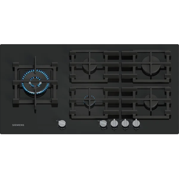 Siemens iQ500 gaskookplaat 90 cm hardglas met wokbrander