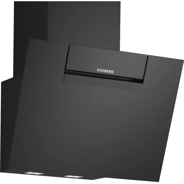 Siemens iQ300 schuine wandschouwkap 60 cm, zwart glas
